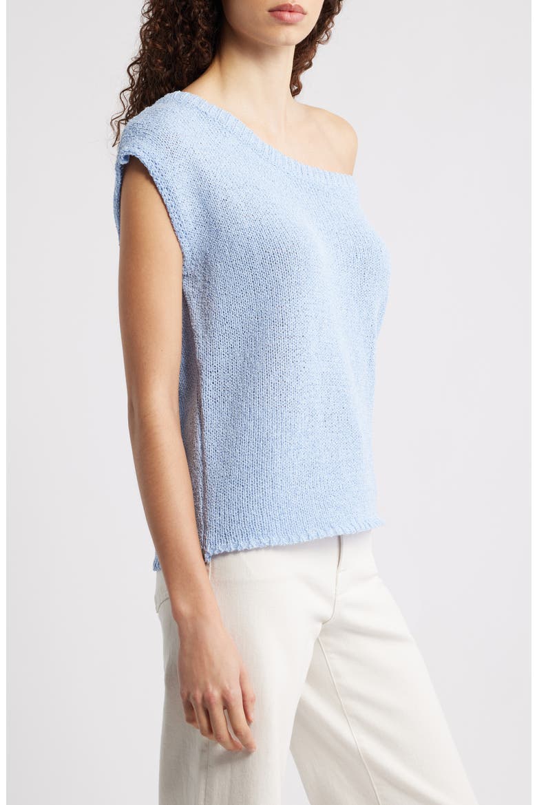 Coco One-Shoulder Knit Top, Alternate, color, PALE BLUE