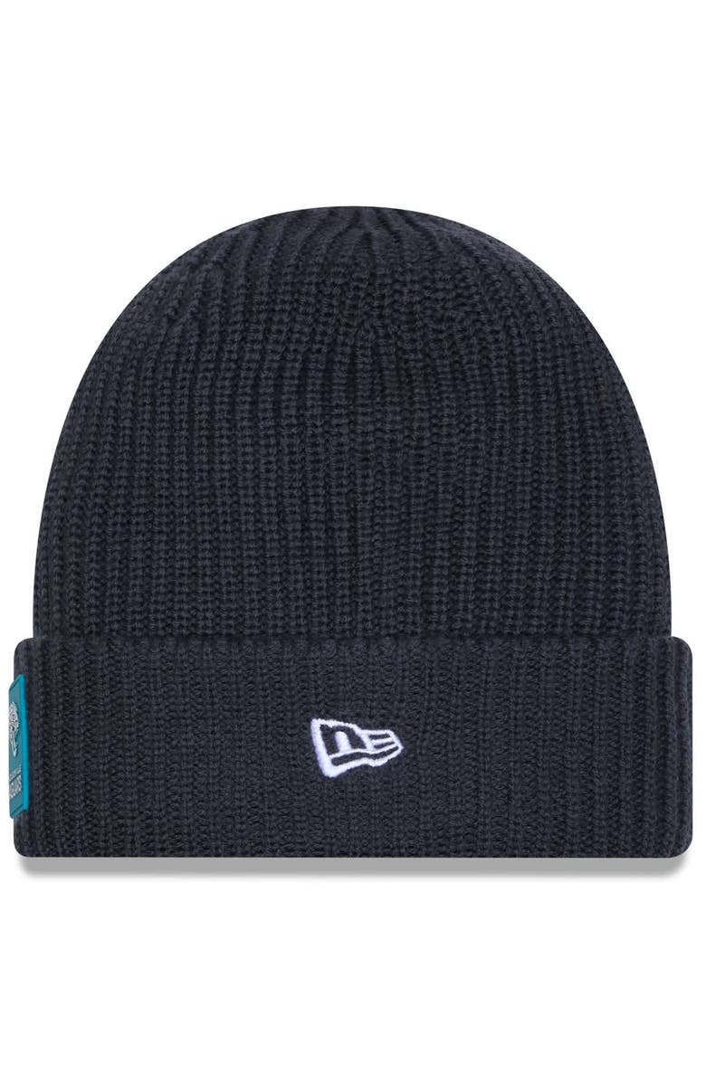 New Era Men's New Era Charcoal Jacksonville Jaguars 2025 Sideline Cold Weather Cuffed Knit Hat, Alternate, color, Charcoal