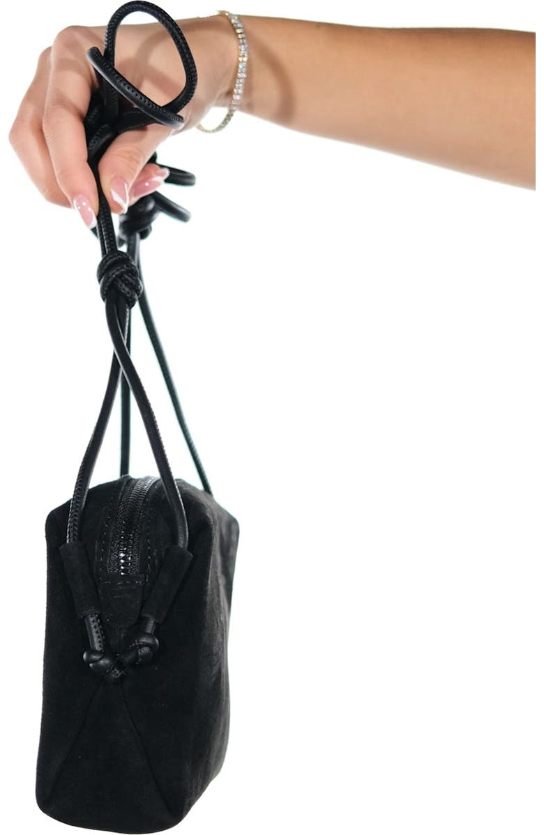 Forever & Always Shoes Selsey Crossbody Leather Bag, Alternate, color, Black Suede