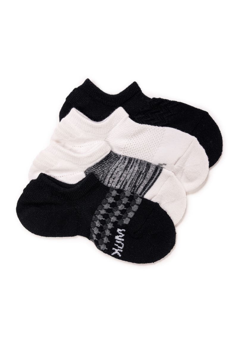 Women's Dream Step No Show Sock Liner, 4 Pair Pack, Main, color, Black/White