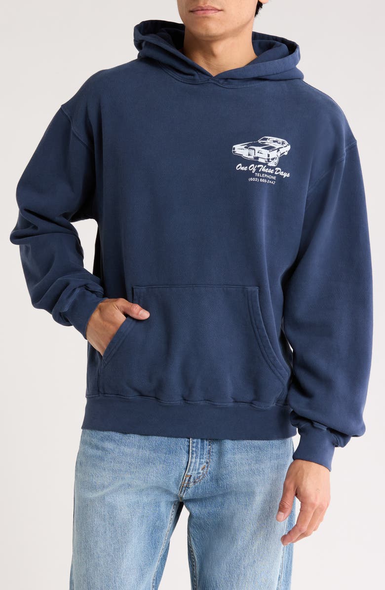 ONE OF THESE DAYS Tire Service Pullover Hoodie, Main, color, 