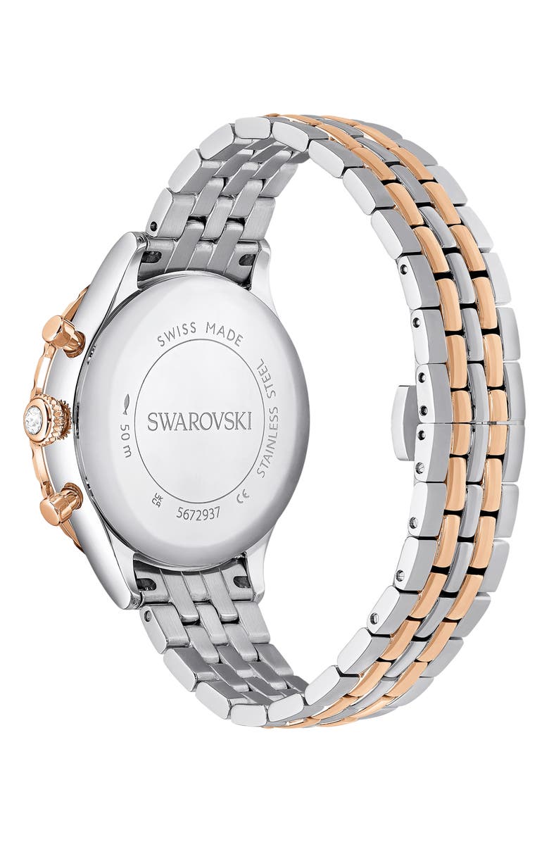 Swarovski Octea Chronograph Bracelet Watch, 37mm, Alternate, color, Rose Gold