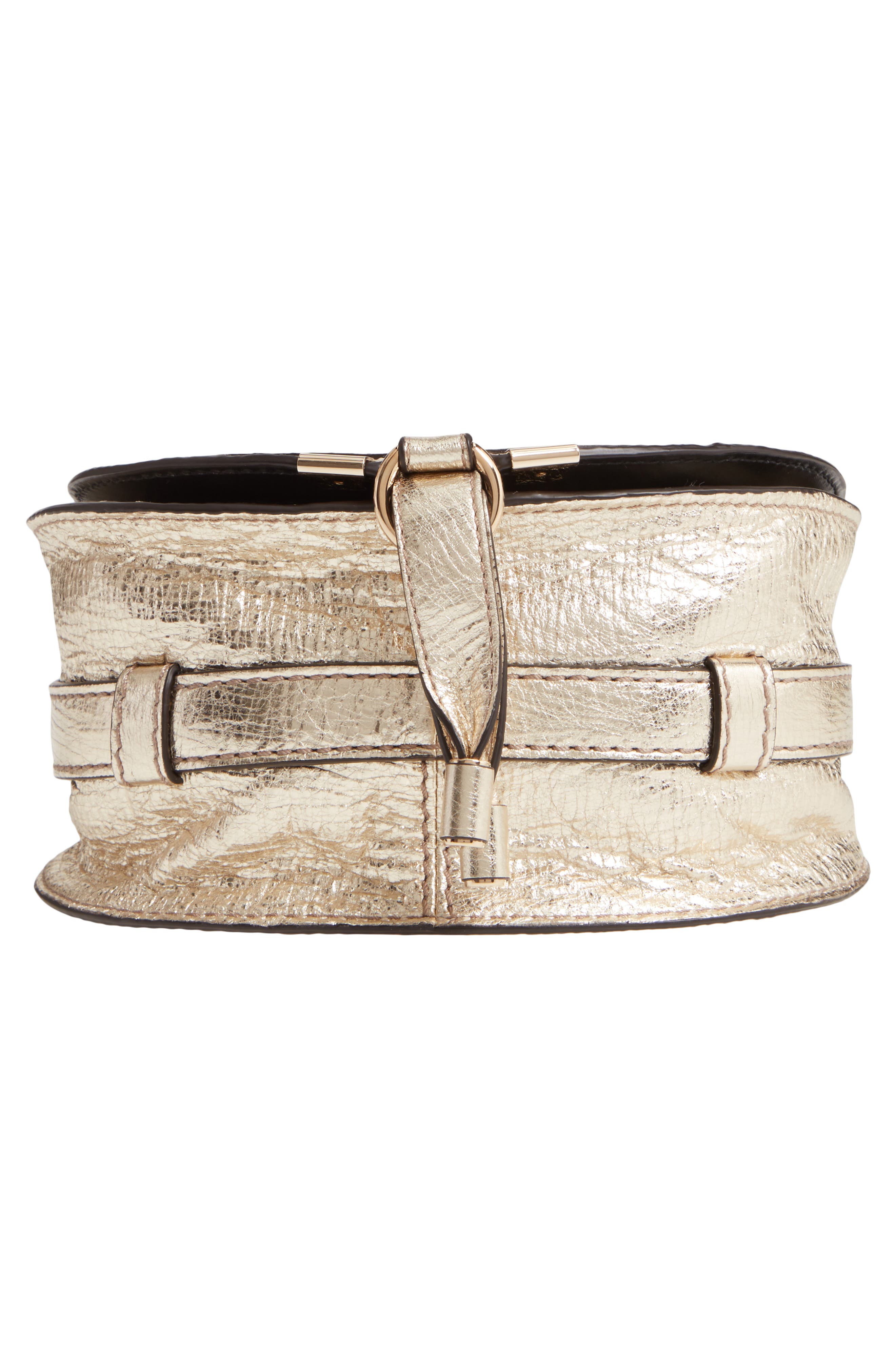 Chloé Mini Marcie Metallic Leather Crossbody Bag, Alternate, color, 