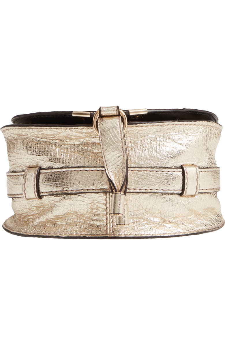 Chloé Mini Marcie Metallic Leather Crossbody Bag, Alternate, color,