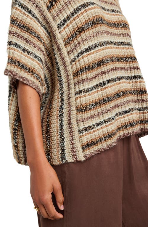 Splendid Jeanette Sweater Poncho In Spice Multi