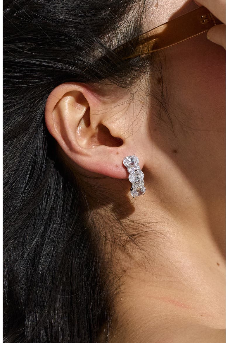 Mojito Pavé Cubic Zirconia Drop Earrings, Alternate, color, RHODIUM
