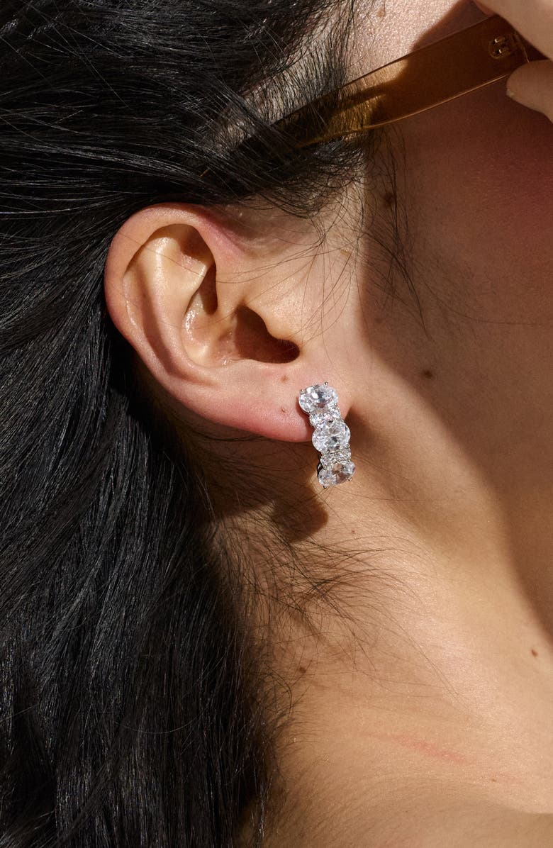 Nadri Mojito Pavé Cubic Zirconia Drop Earrings, Alternate, color, Rhodium