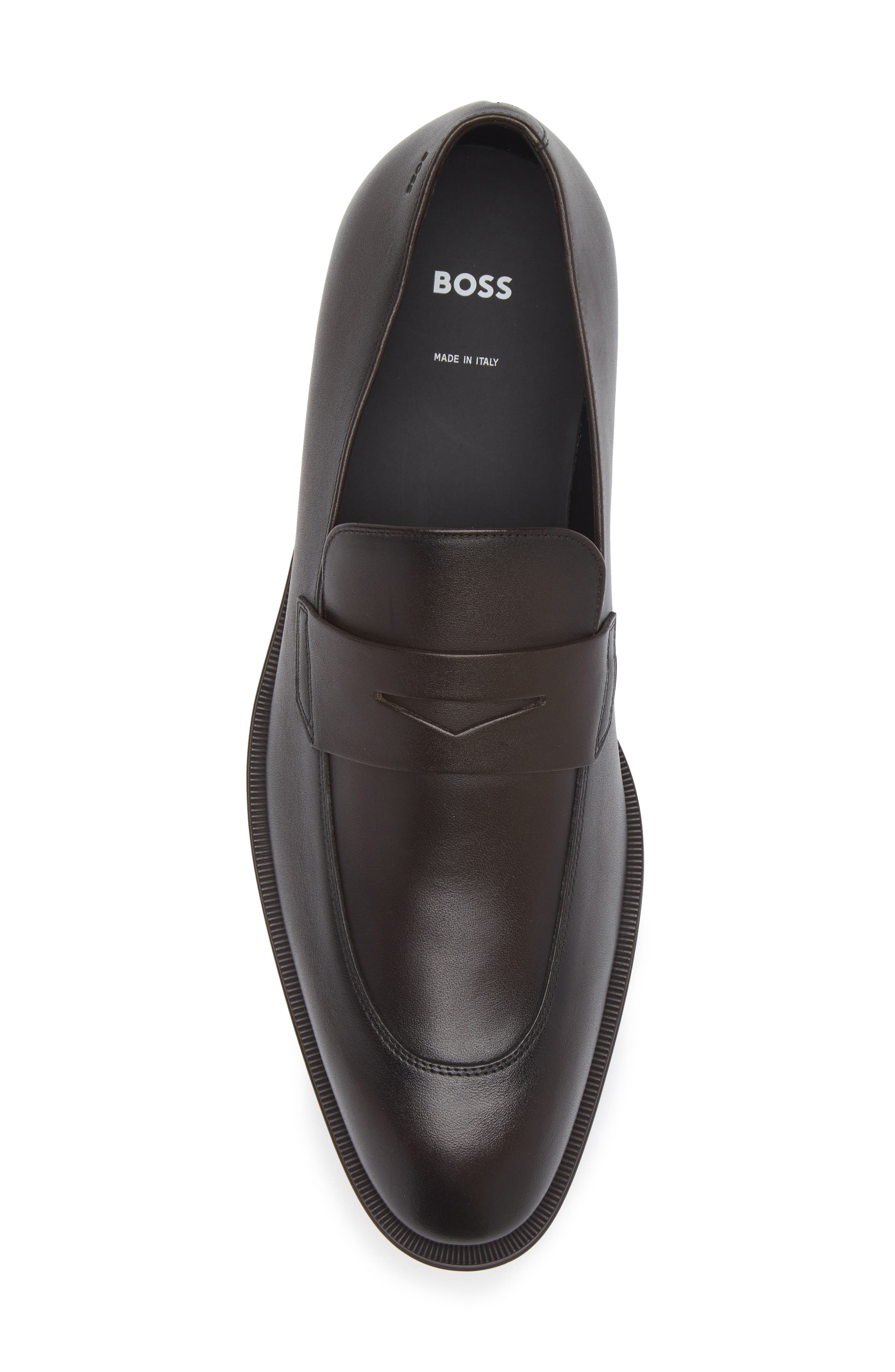 BOSS Derreck Penny Loafer, Alternate, color, Dark Brown