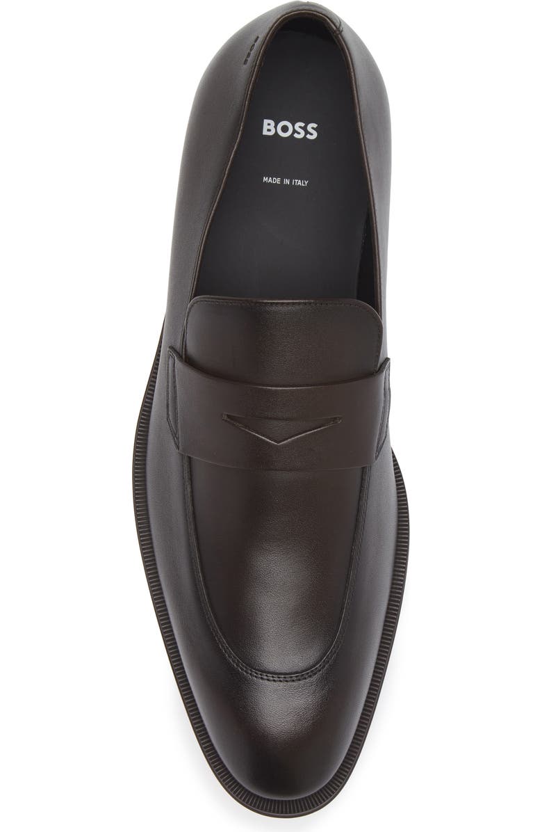 BOSS Derreck Penny Loafer, Alternate, color, Dark Brown