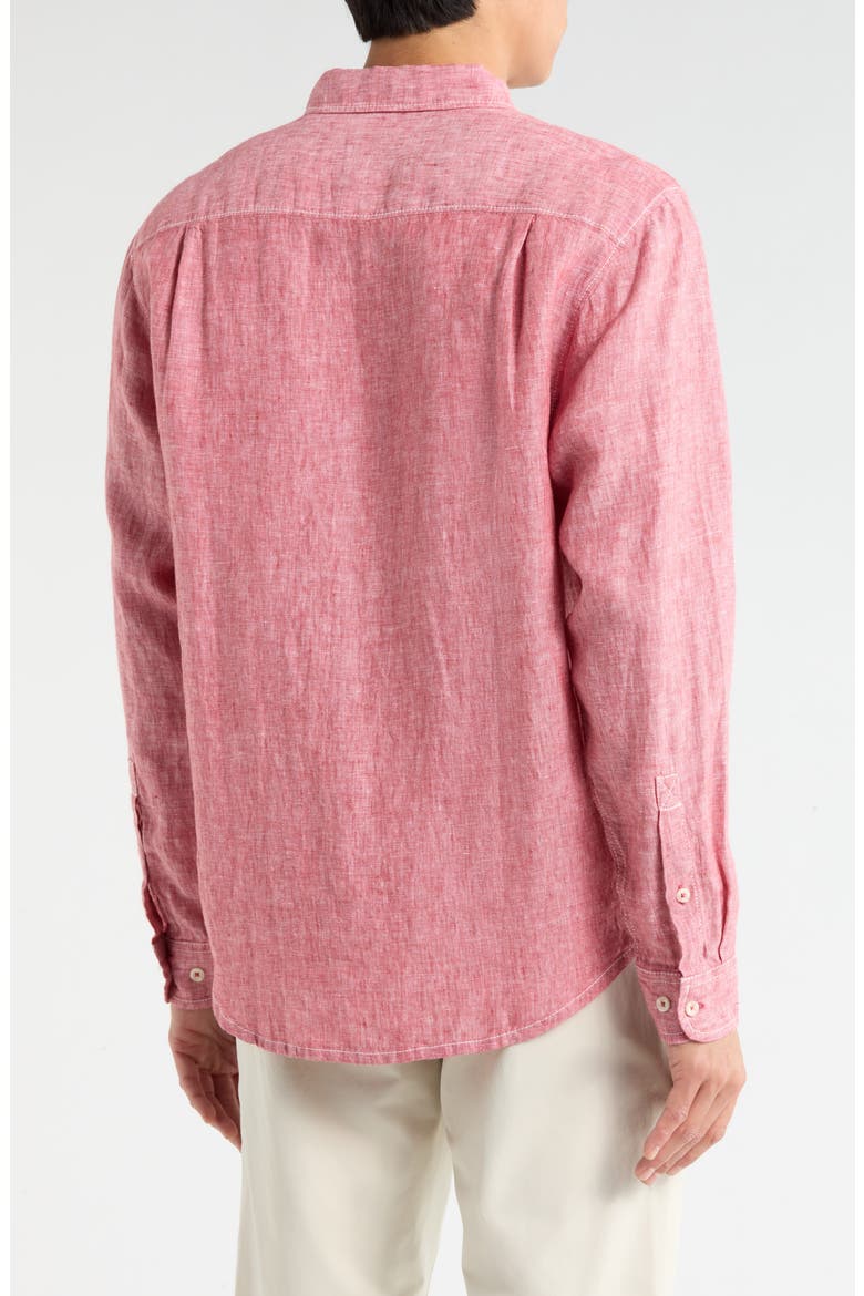 New Party Breezer Linen Long Sleeve Button-Up Shirt, Alternate, color, WILD GERANIUM