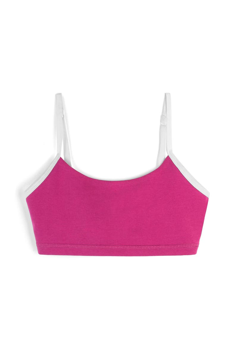 Organic Cotton Girls Bralette 3-pk, Alternate, color, Raspberry, White, Periwinkle