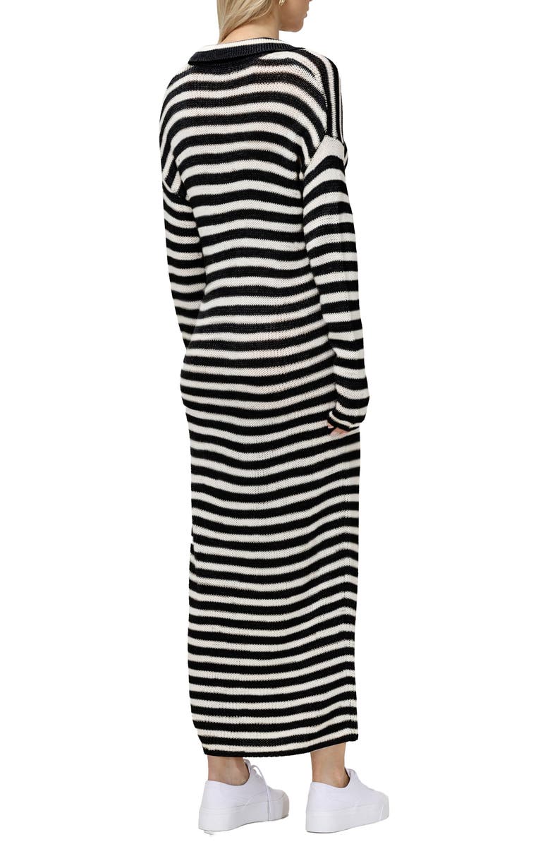 525 Raya Stripe Long Sleeve Polo Sweater Dress, Alternate, color,