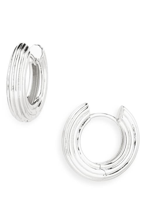 Luv Aj Almalfi Mini Ridge Huggie Hoop Earrings In Silver