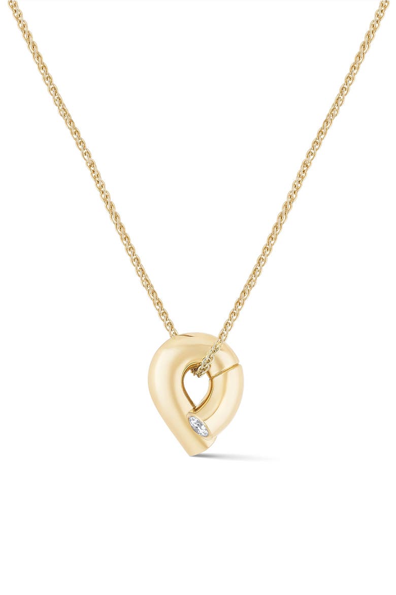 Oera Diamond Bezel Pendant Necklace, Main, color, YELLOW GOLD