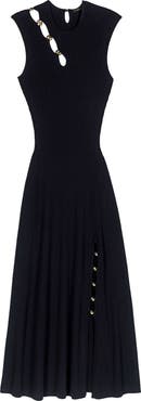 maje Cutaway rib knit maxi dress