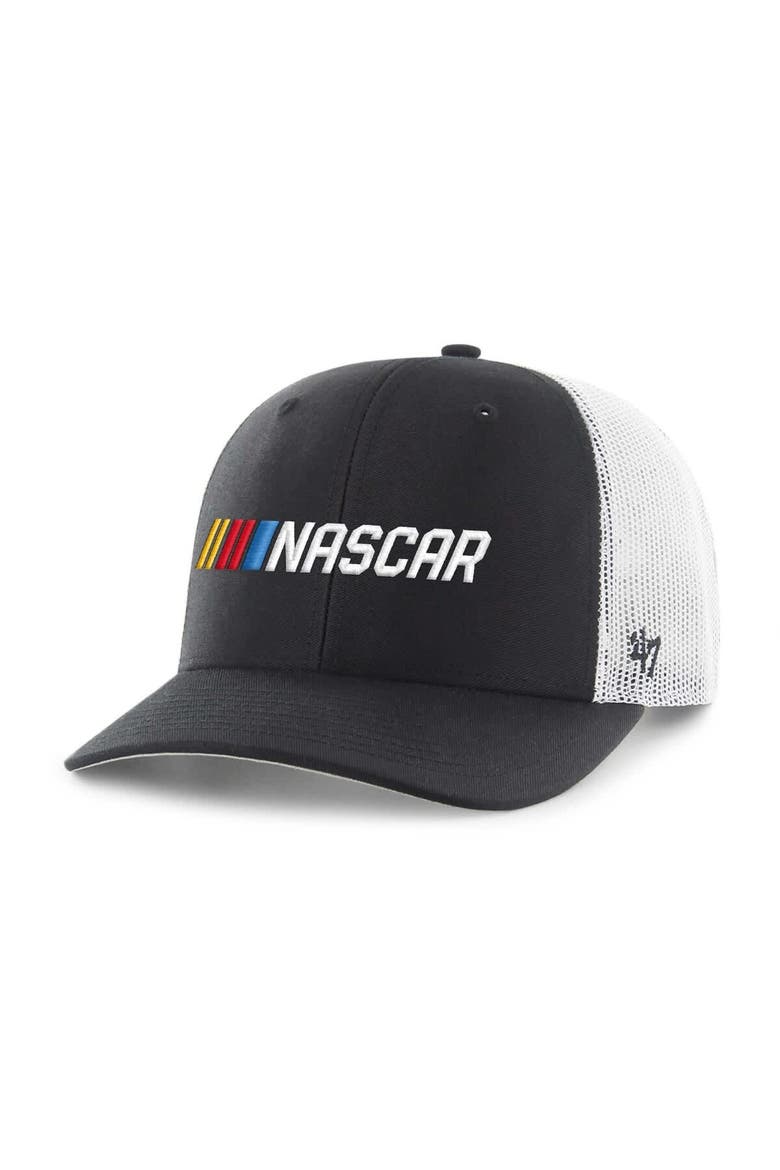 Men's '47  Black NASCAR Trucker Adjustable Hat, Main, color, Black