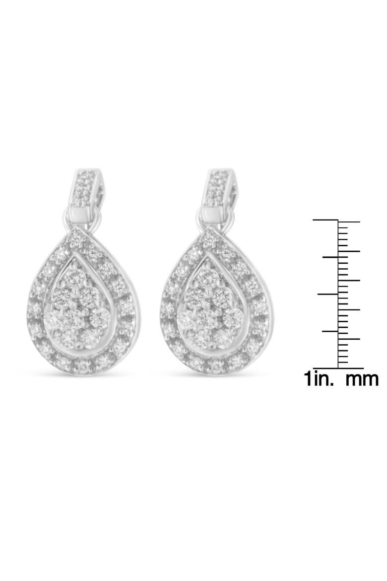 10k White Gold Round Diamond Earrings, Alternate, color, White