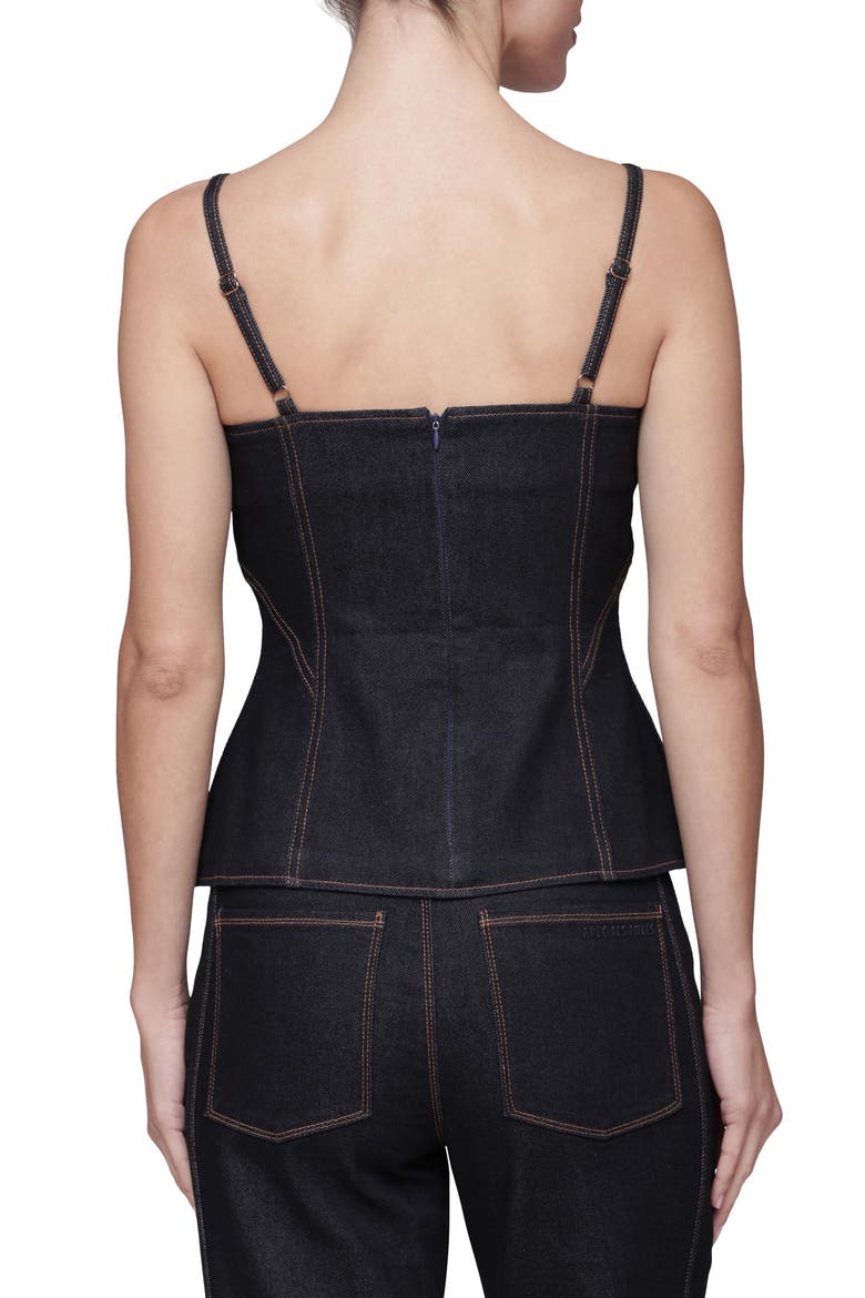 Hourglass Peplum Camisole, Alternate, color, DARK RINSE WASH