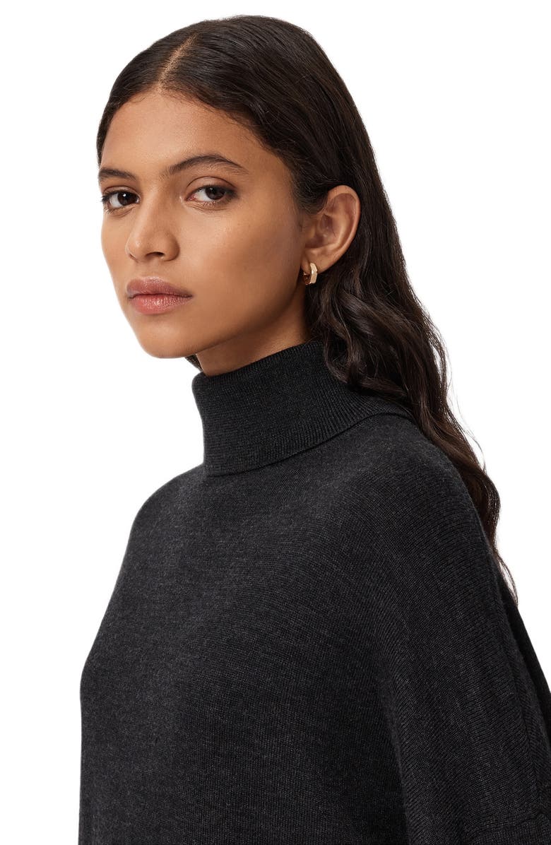 AllSaints Juno Long Sleeve 2-in-1 Sweater & Slipdress, Alternate, color, Shadow Black