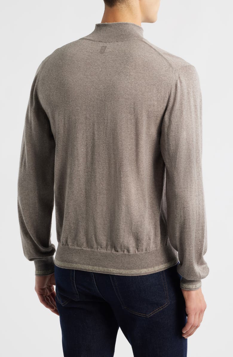 Canali Mock Neck Wool & Silk Blend Sweater, Alternate, color, Beige