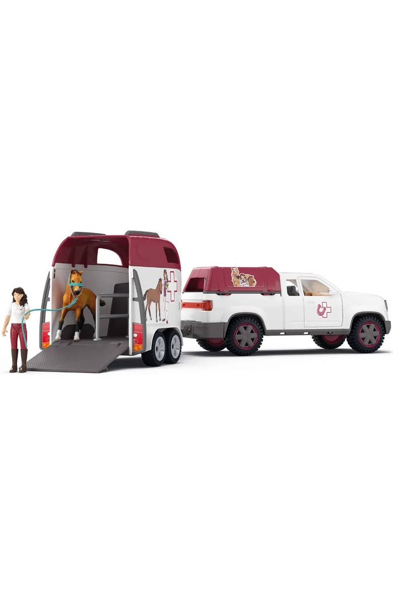 Schleich Horse Club, Mobile Vet & Trailer, 90 Piece Animal Toy Playset, Kids 5+, Alternate, color, Multicolored