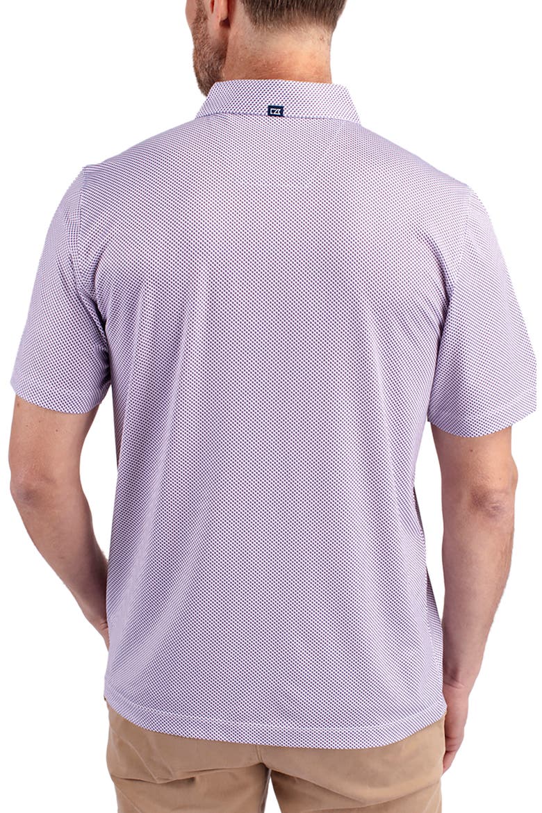 Pike Symmetry Print Recycled Blend Polo, Alternate, color, WHITE/ COLLEGE PURPLE
