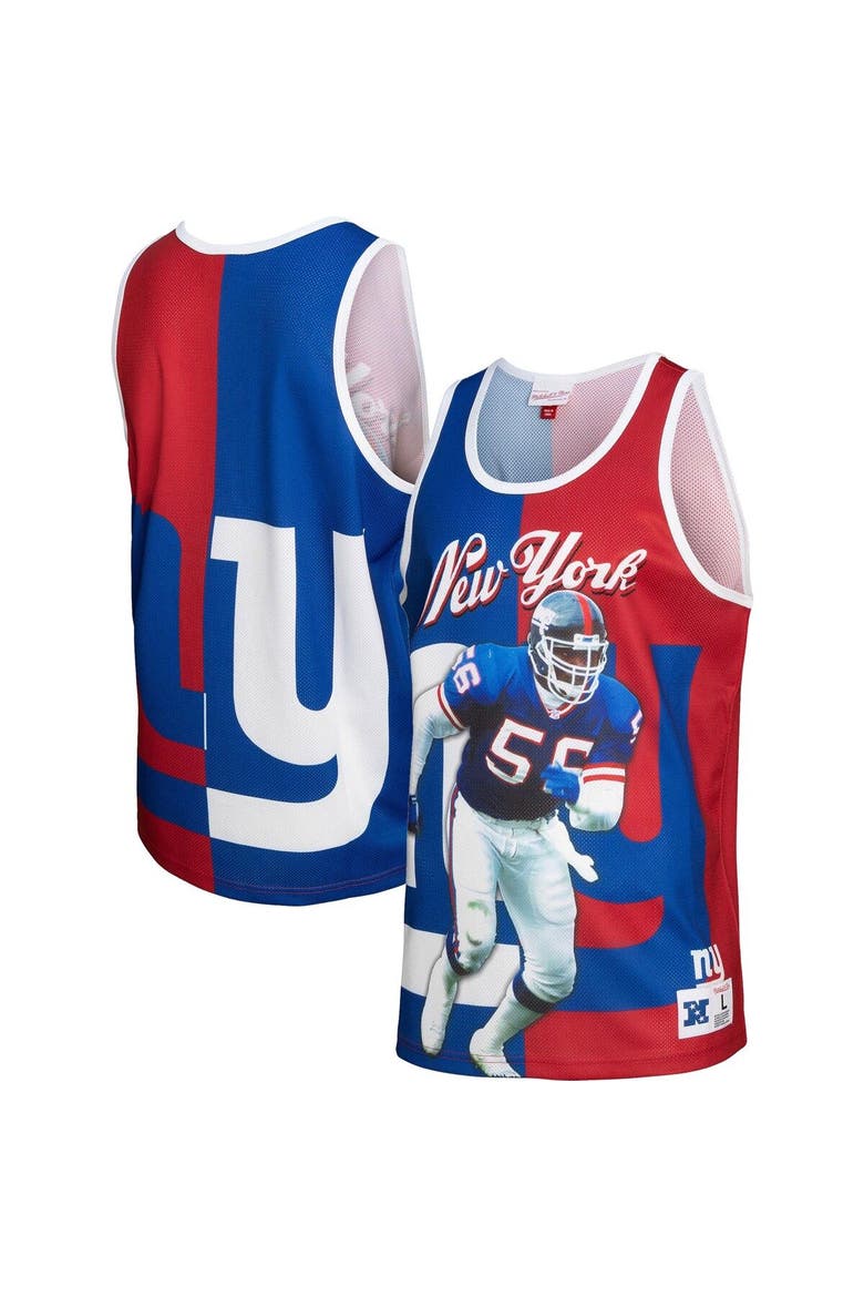 Men's Mitchell & Ness Lawrence Taylor Royal/Red New York Giants Retired Player Graphic Tank Top, Main, color, Royal