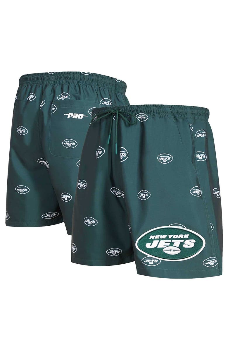 PRO STANDARD Men's Pro Standard  Green New York Jets Allover Print Mini Logo Shorts, Main, color, Green
