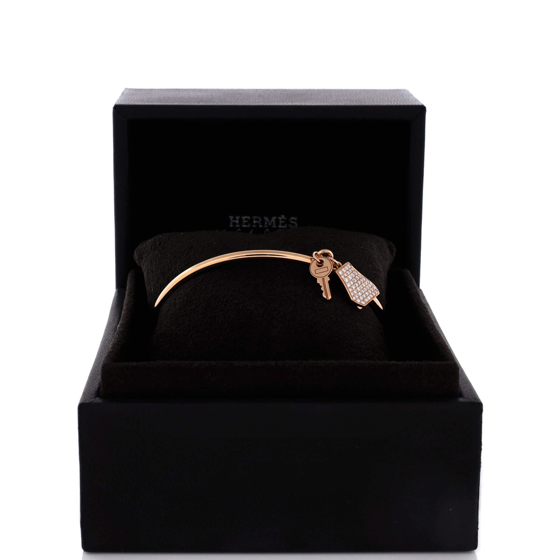 Kelly Clochette Cuff Bracelet 18K Rose Gold with Diamonds Small, Alternate, color, Metallic Gold