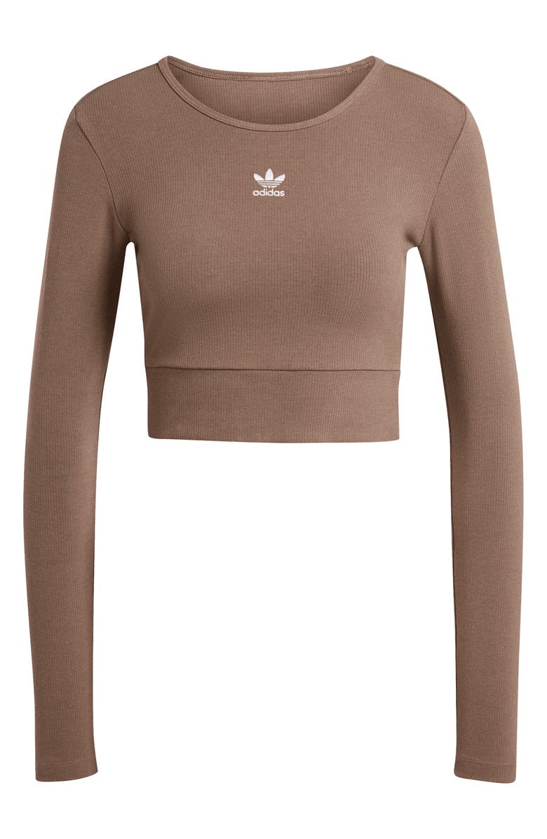 adidas Crop Rib Long Sleeve T-Shirt, Alternate, color,
