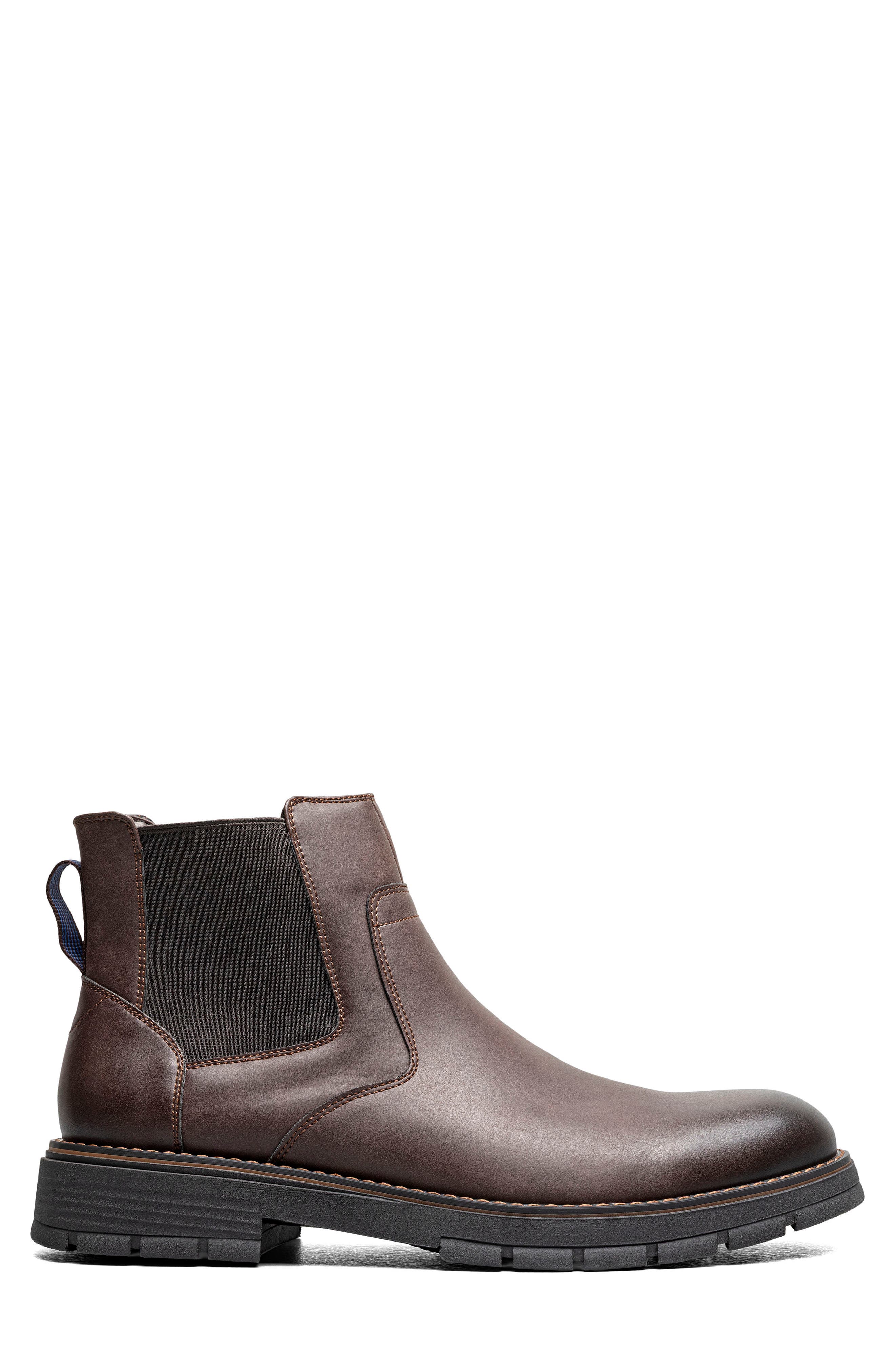 Brady Faux Leather Plain Toe Chelsea Boot, Alternate, color, BROWN