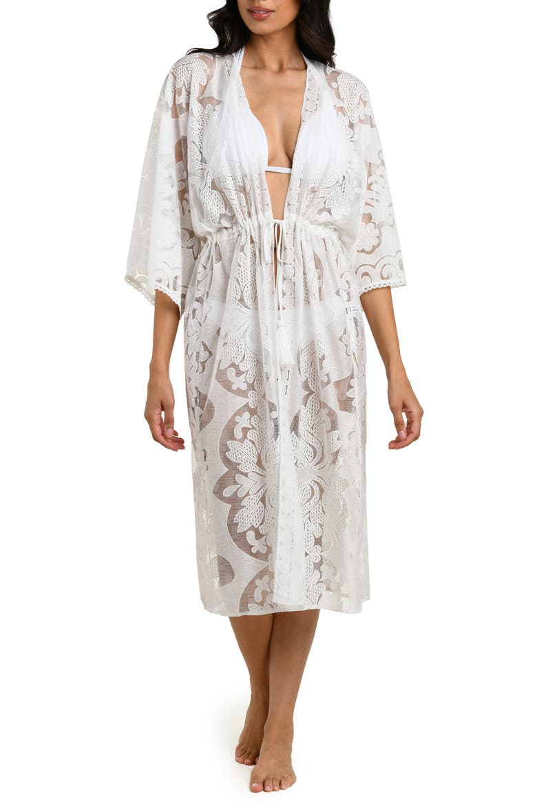 Pearl Front Lace Cover-Up, Main, color, WHITE
