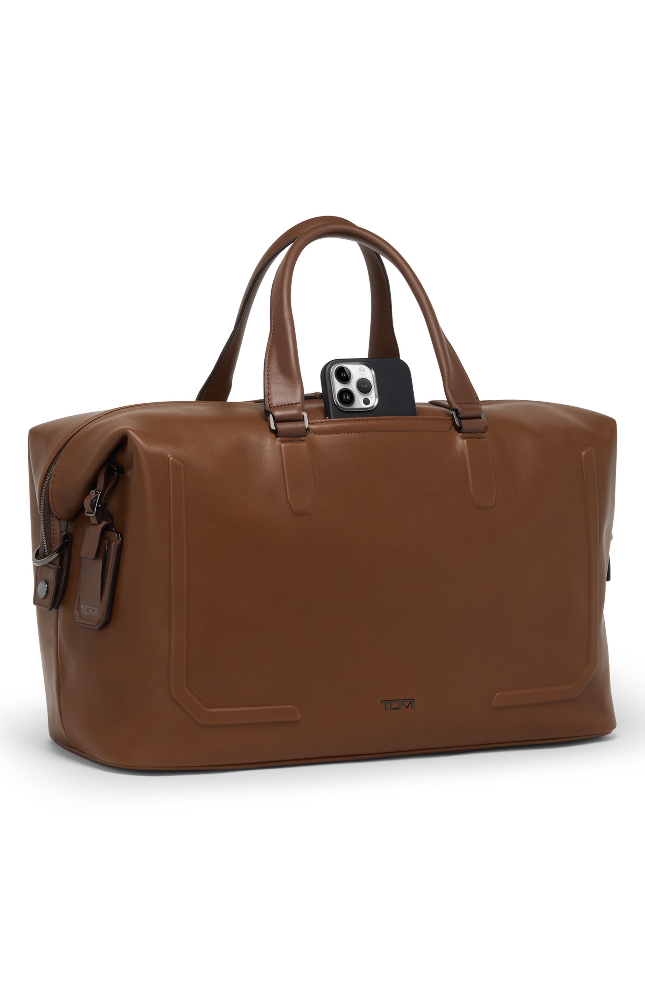 Nelson Leather Duffel, Alternate, color, COGNAC BOMBE