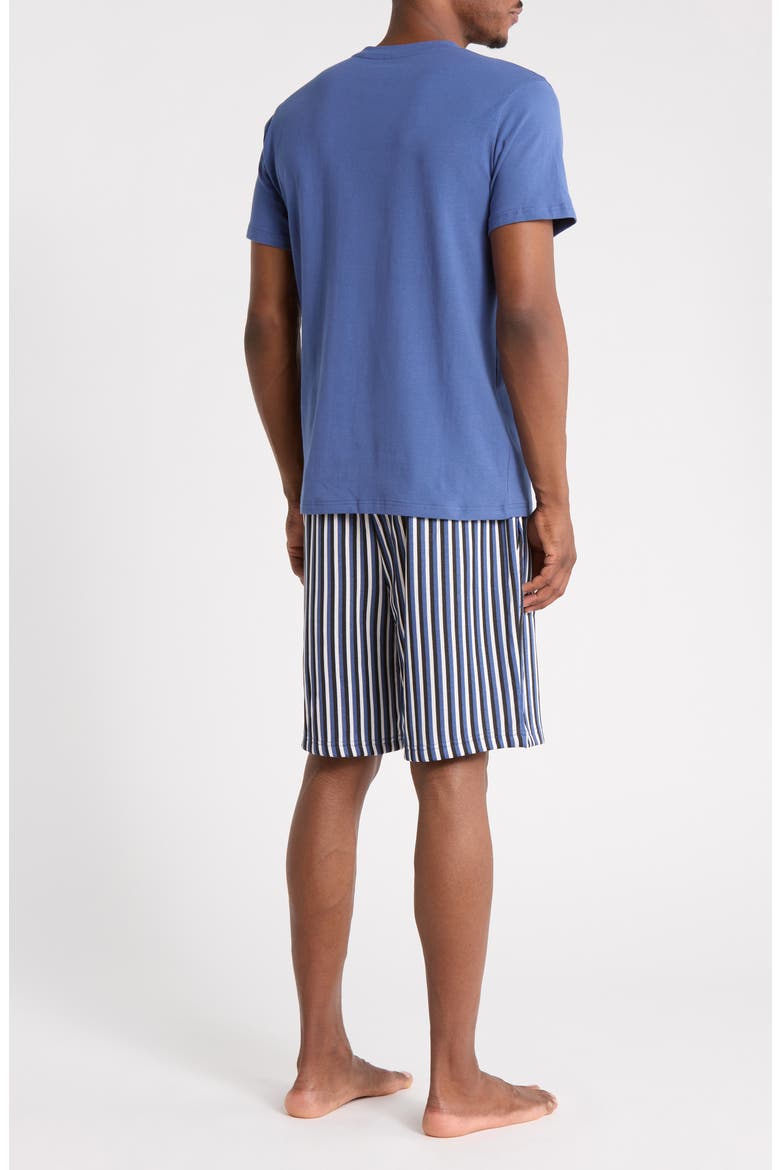 Crewneck T-Shirt & Striped Shorts Pajama Set, Alternate, color, NAVY/WHITE/BLUE