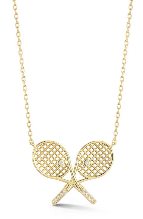 Tennis Racket Pendant Necklace