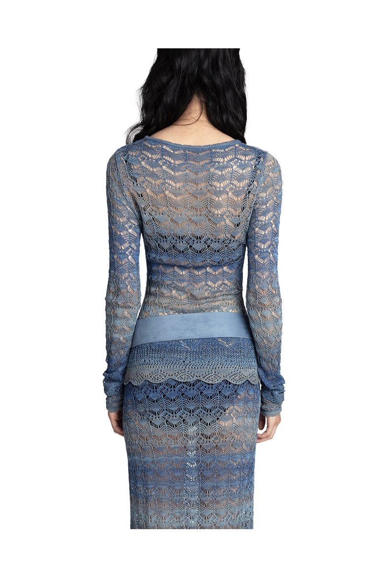Ombre Space Dye Crochet Top- Twilight Blue, Alternate, color, Twilight