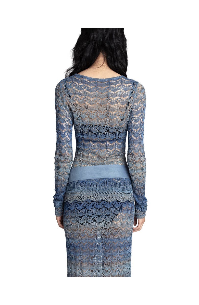 Anna Sui Ombre Space Dye Crochet Top- Twilight Blue, Alternate, color, Twilight