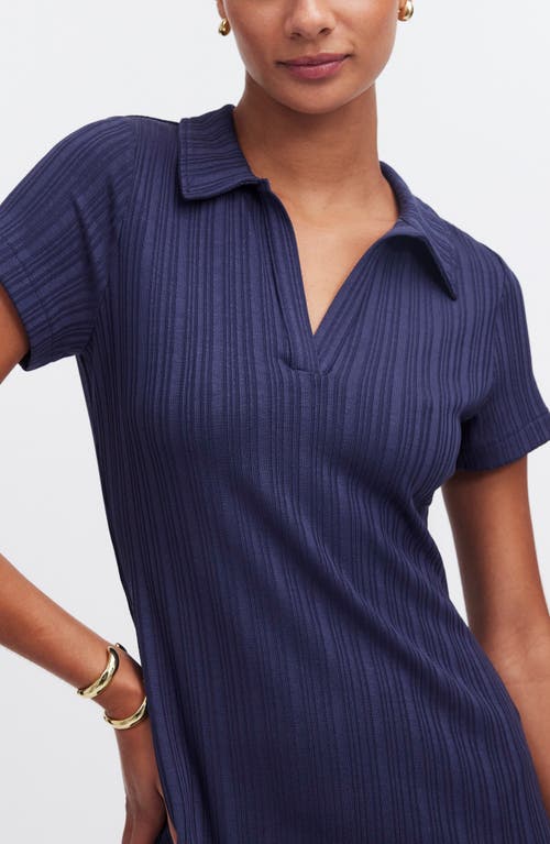 Madewell Rib Polo Minidress In Ink