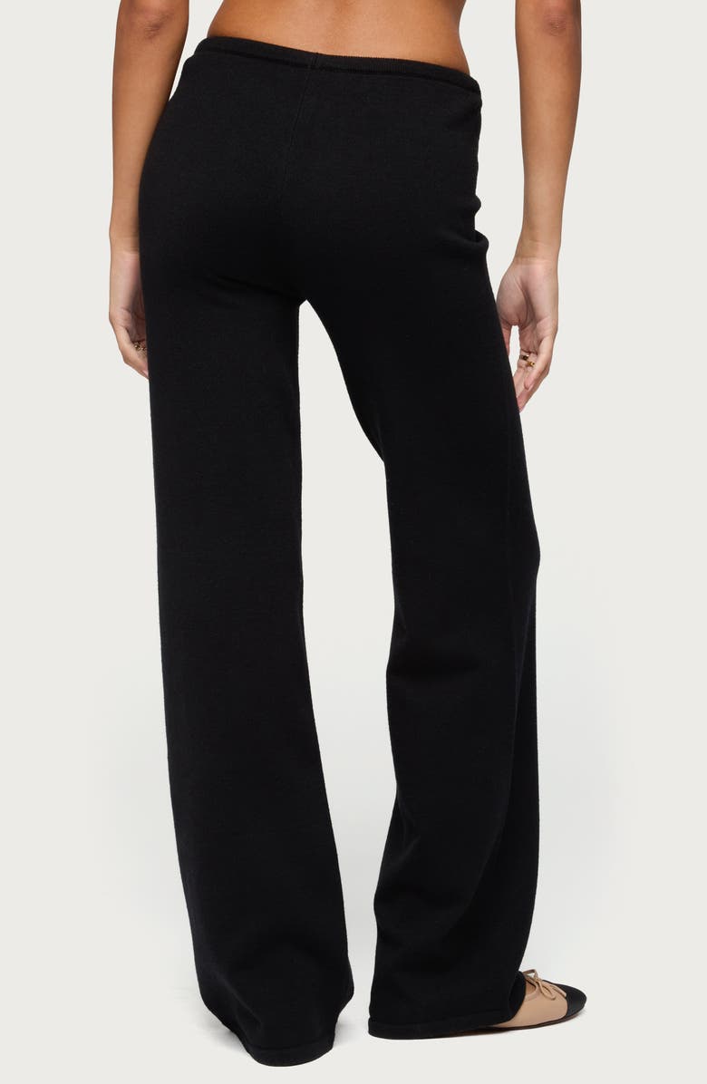 EDIKTED Montanna Low Rise Knit Drawstring Pants, Alternate, color, Black