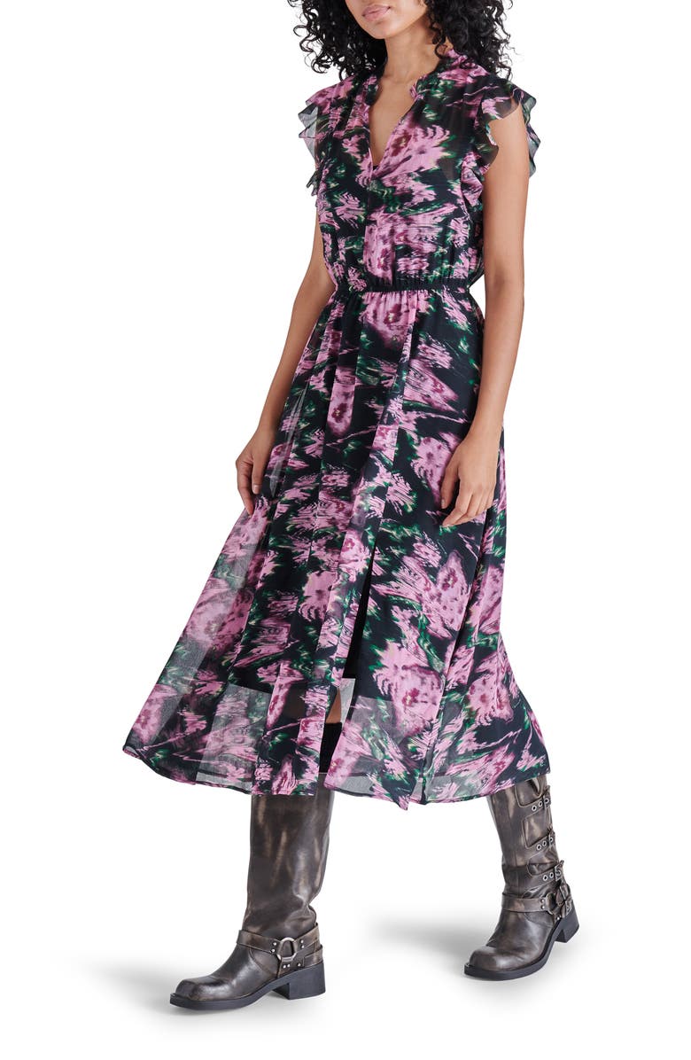 Steve Madden Allegra Chiffon Midi Dress, Alternate, color,