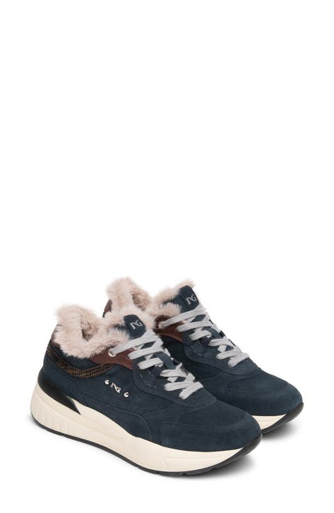 Faux Fur Platform Sneaker