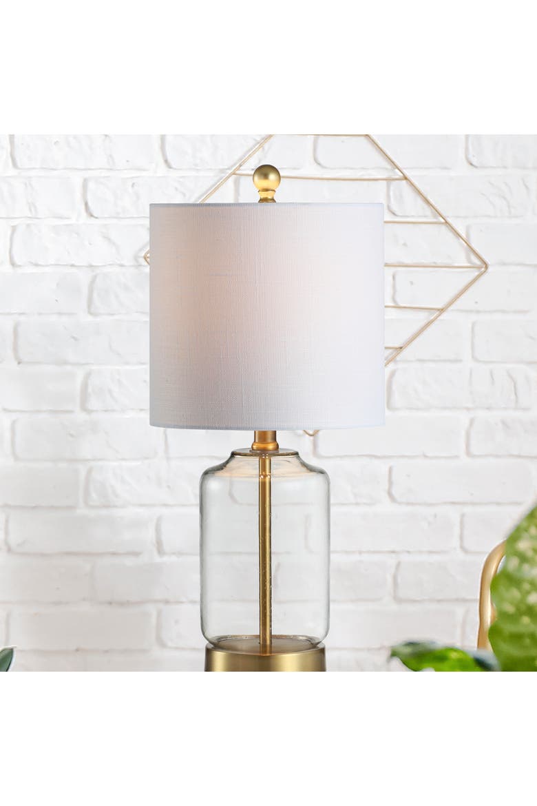 Duncan Glass/Metal LED Table Lamp, Alternate, color, Clear/Brass Gold