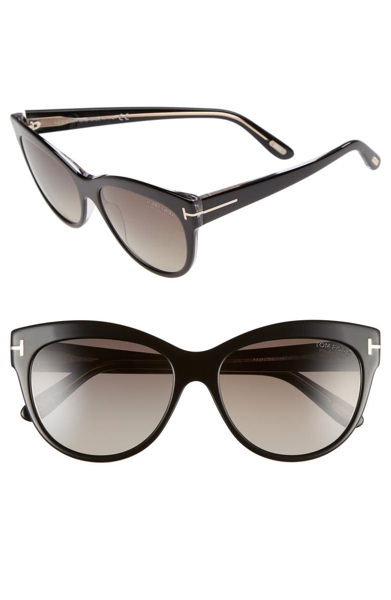 TOM FORD 'Lily' 56mm Polarized Cat Eye Sunglasses, Main, color,