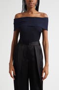 Ramy Brook Luke Foldover Off the Shoulder Rib Top