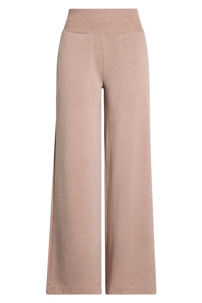 Cozy Fleece Wide Leg Pants, Alternate, color, HTR BROWNIE