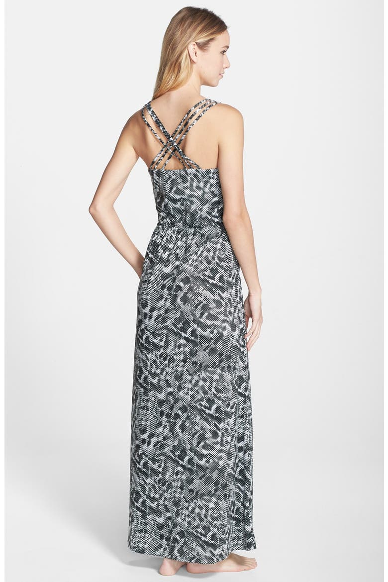 BCA Print Maxi Dress, Alternate, color, STATIC ELECTRICITY