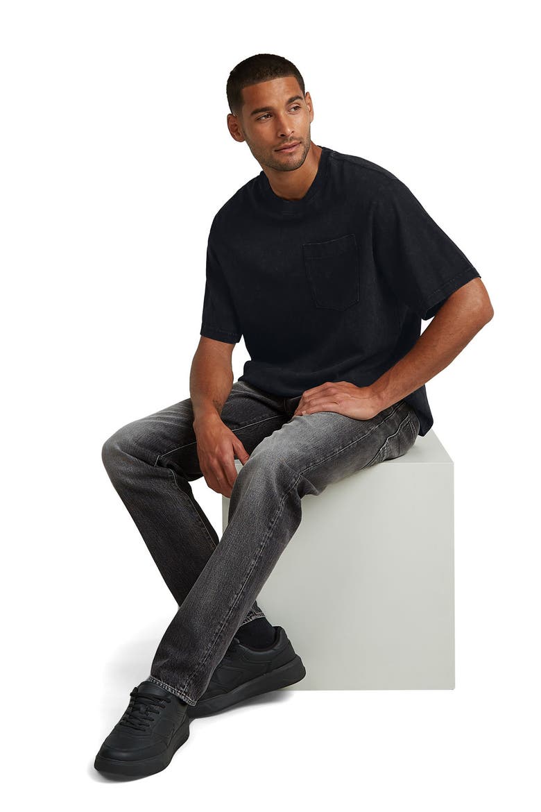 Acid Wash Boxy Fit Organic Cotton Pocket T-Shirt, Alternate, color, ACID DARK BLACK
