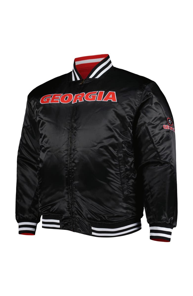 PROFILE Men's Red/Black Georgia Bulldogs Big & Tall Reversible Satin Full-Zip Jacket, Alternate, color, 
