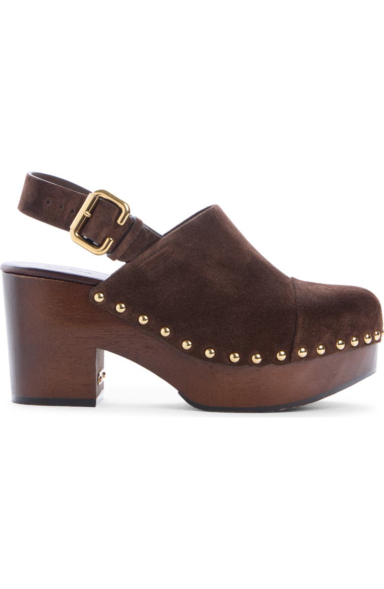 Chloé Jeannette Slingback Platform Clog, Alternate, color, Chocolate Brown