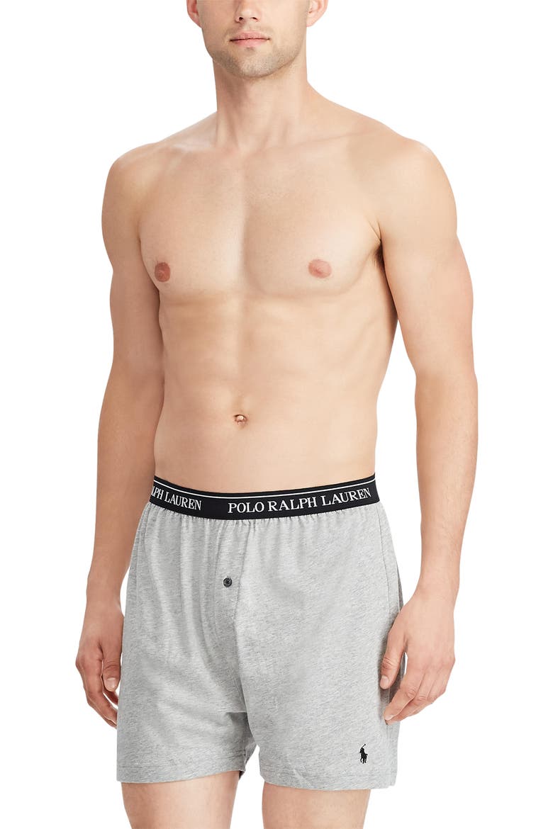Assorted 5-Pack Knit Cotton Boxers, Alternate, color, GREY ASSORTED